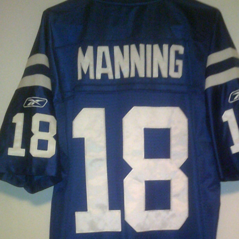 Manning # 18 BLUE & WHITE Team Shirt